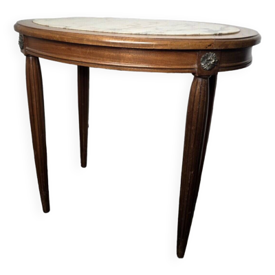 table d'appoint 1930 en acajou dessus marbre