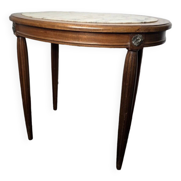 table d'appoint 1930 en acajou dessus marbre