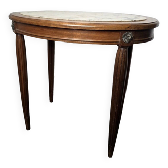 1930 mahogany side table with marble top