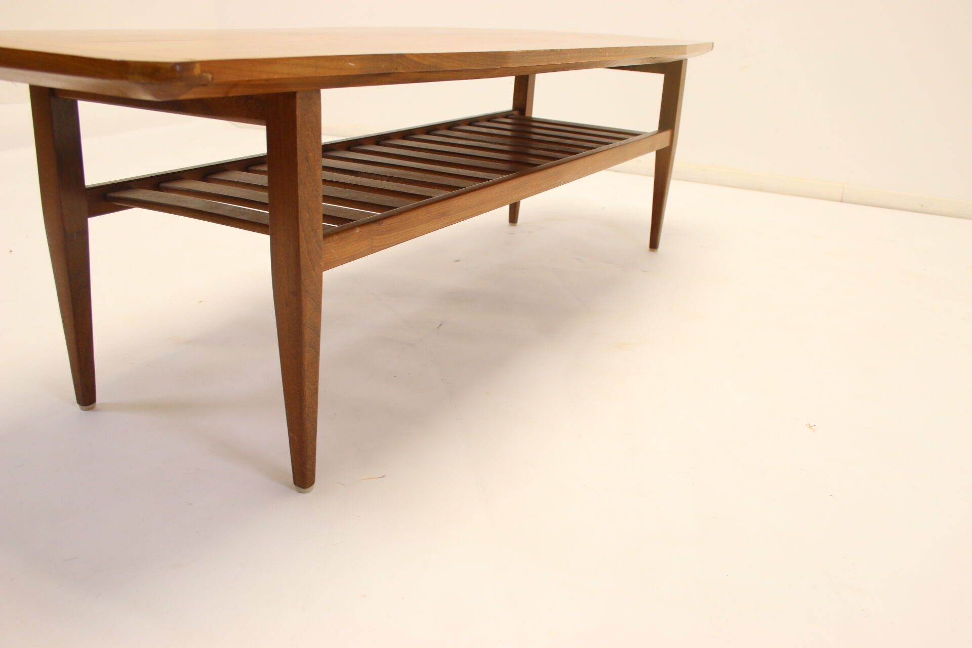 Teak coffee table with magazine rack
