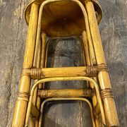 Rattan and cane stool, seaside spirit, mid-20th century.