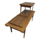 Teak coffee tables and tray by Johannes Andersen for Trioh, Denmark 1960s