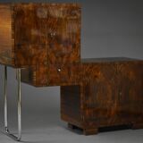 Art Deco Bar Cabinet – asymmetrical form – Poland, 1930s