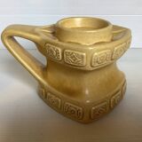 Candle holder geometric shape ocher ceramic