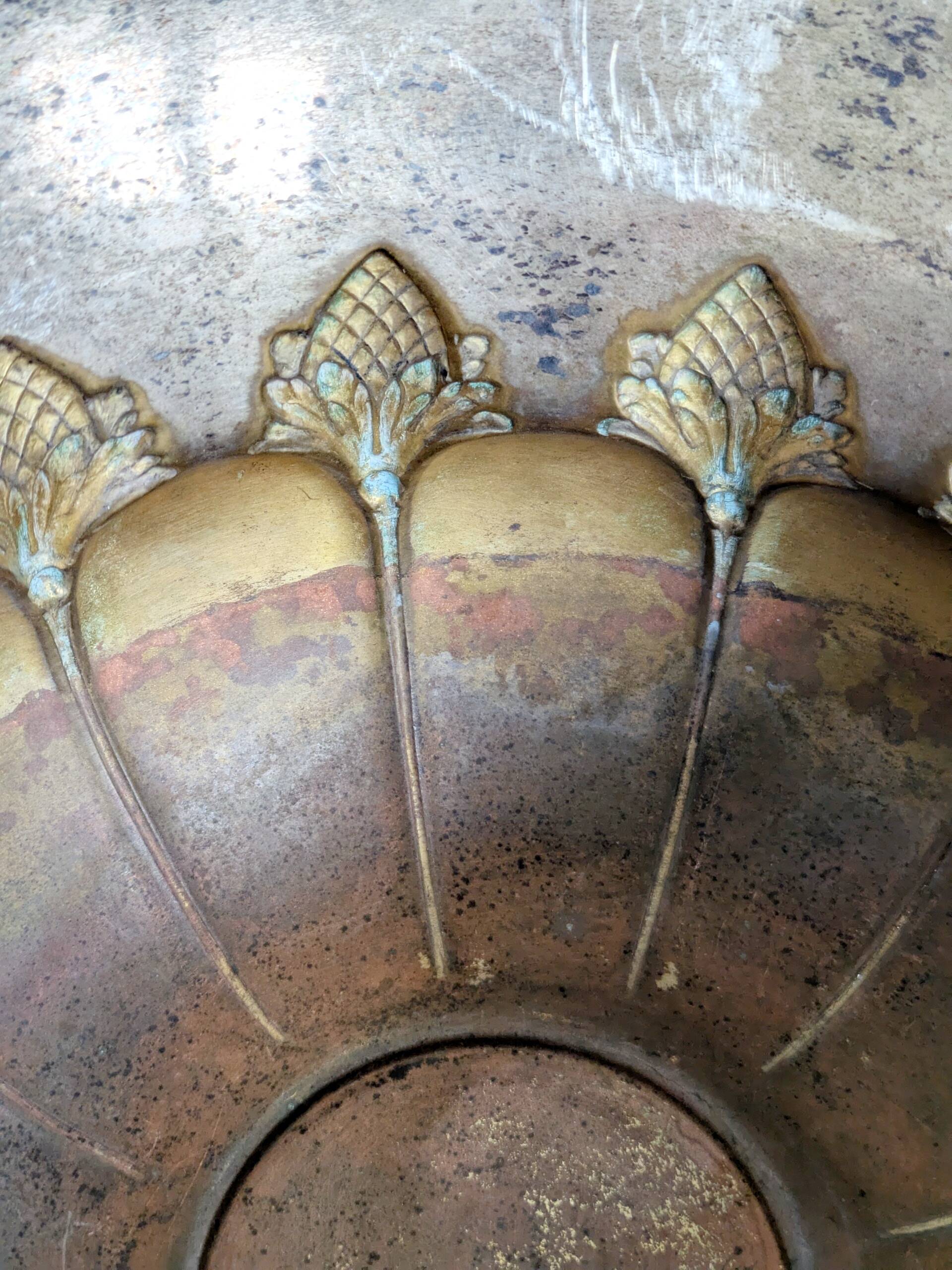 Vintage brass planter with pedestal