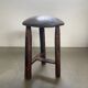 Antique tripod wooden stool, brutalist, wabi sabi style