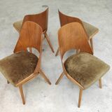 Set of 4 chairs model 514 by Radomir Hofman for Ton 1960