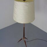 Tripod Teak & Copper Floor Lamp from Fog & Mørup, 1960s