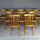 Set of 10 1960s curved wood bistro chairs ready for service
