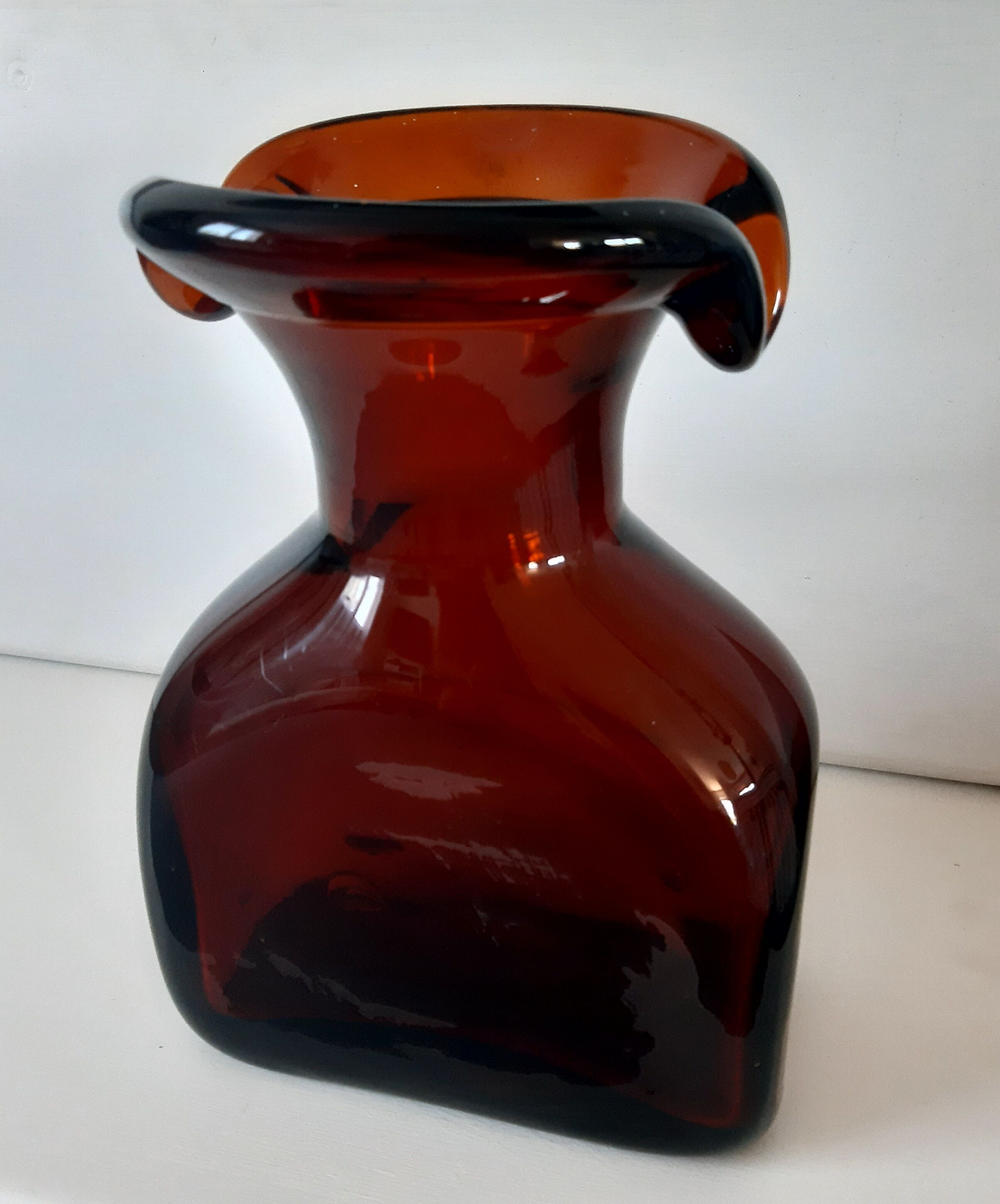 Blown glass amber vase