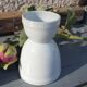 Double coquetier en porcelaine blanche