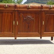 Enfilade Art Déco en noyer et plateau en marbre