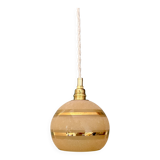 Vintage globe pendant light in yellow and gold granite glass