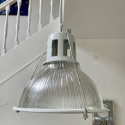 Holophane prismatic glass pendant light