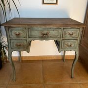 Antique patinated desk, Toscana finish, unique piece.