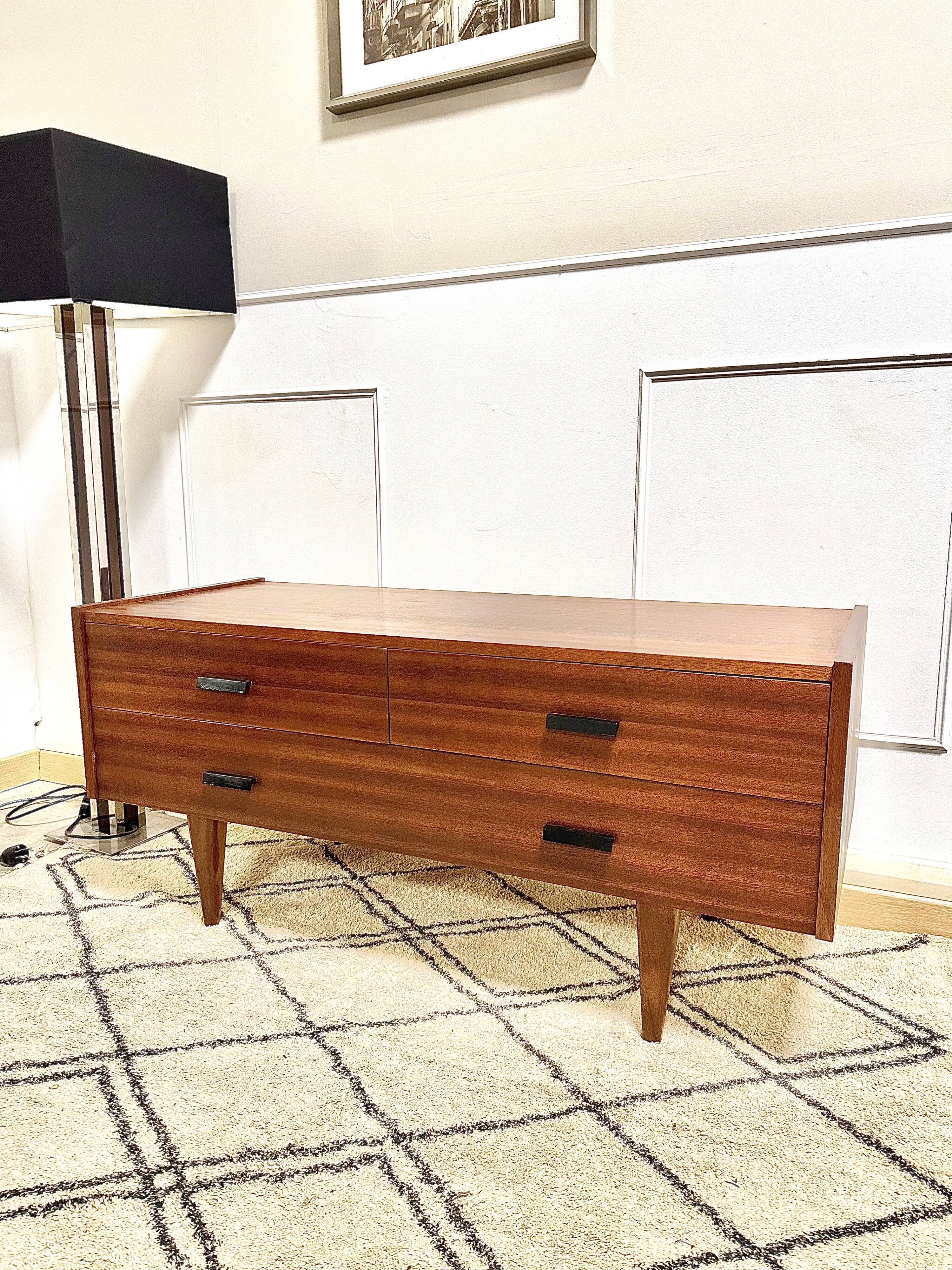 Low Scandinavian teak row