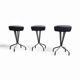 3 x stool / black top / chrome frame / 1970s  / Height 53 Depth 40 cm