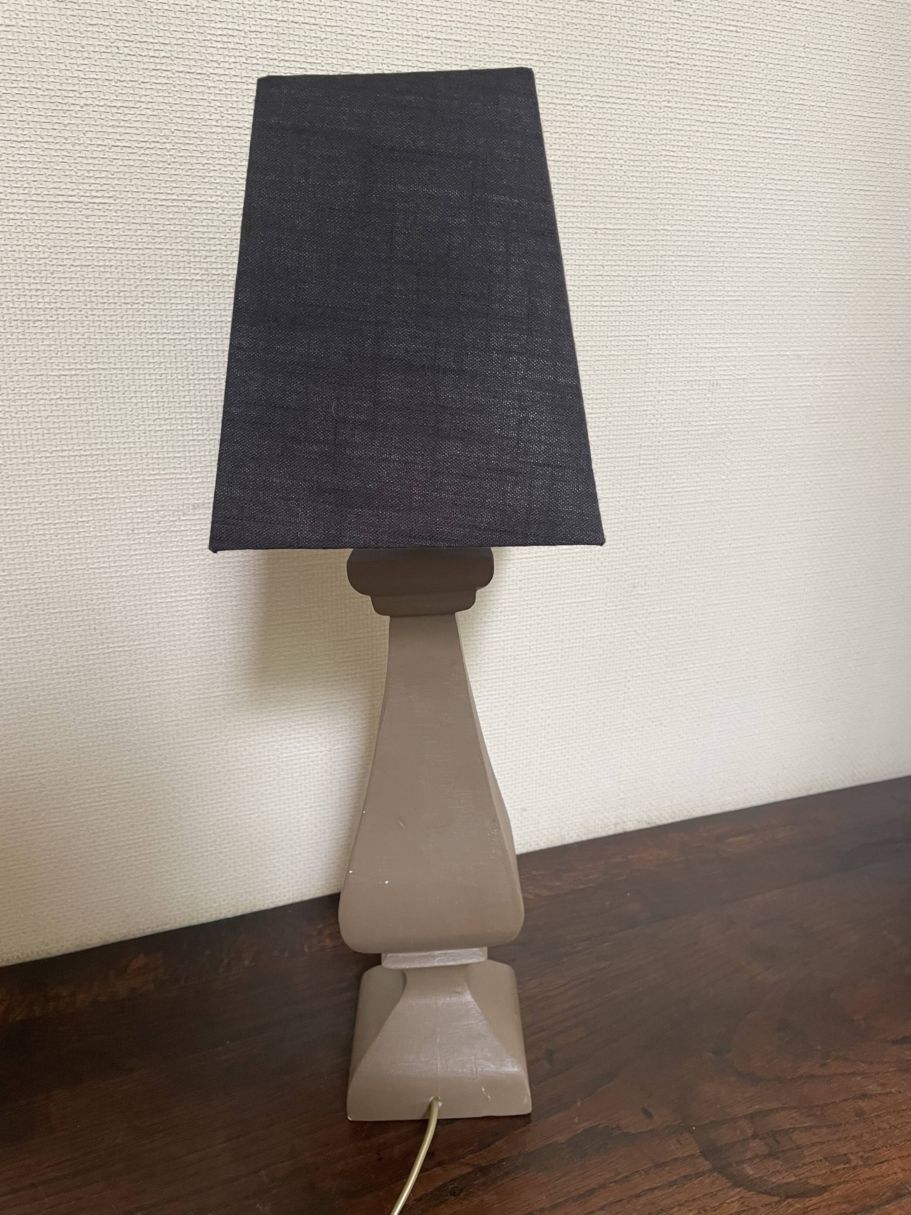 Turned wood lamp