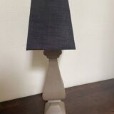 Turned wood lamp