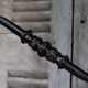 Black gooseneck courtyard wall lamp
