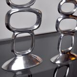 Pair of circle candlesticks by Matthew Hilton, England, 1980
