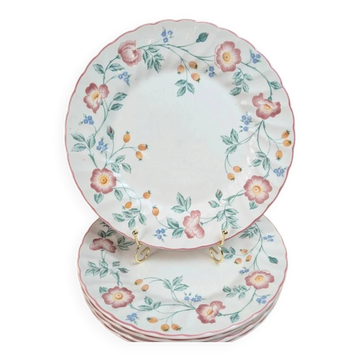 Set of 5 Churchill Briar Rose dinner plates – Vintage English earthenware