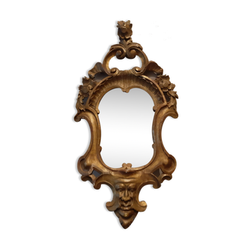 Golden wood mirror 60 x 30 cm
