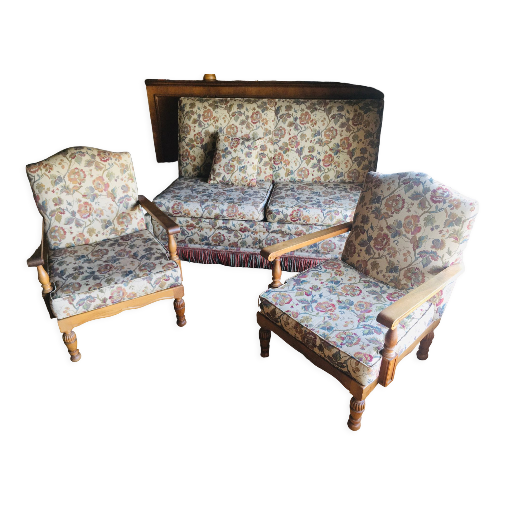 Velvet sofa bed from Genoa and armchairs