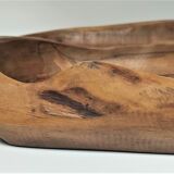 Sculptural cut solid walnut vintage monoxyl