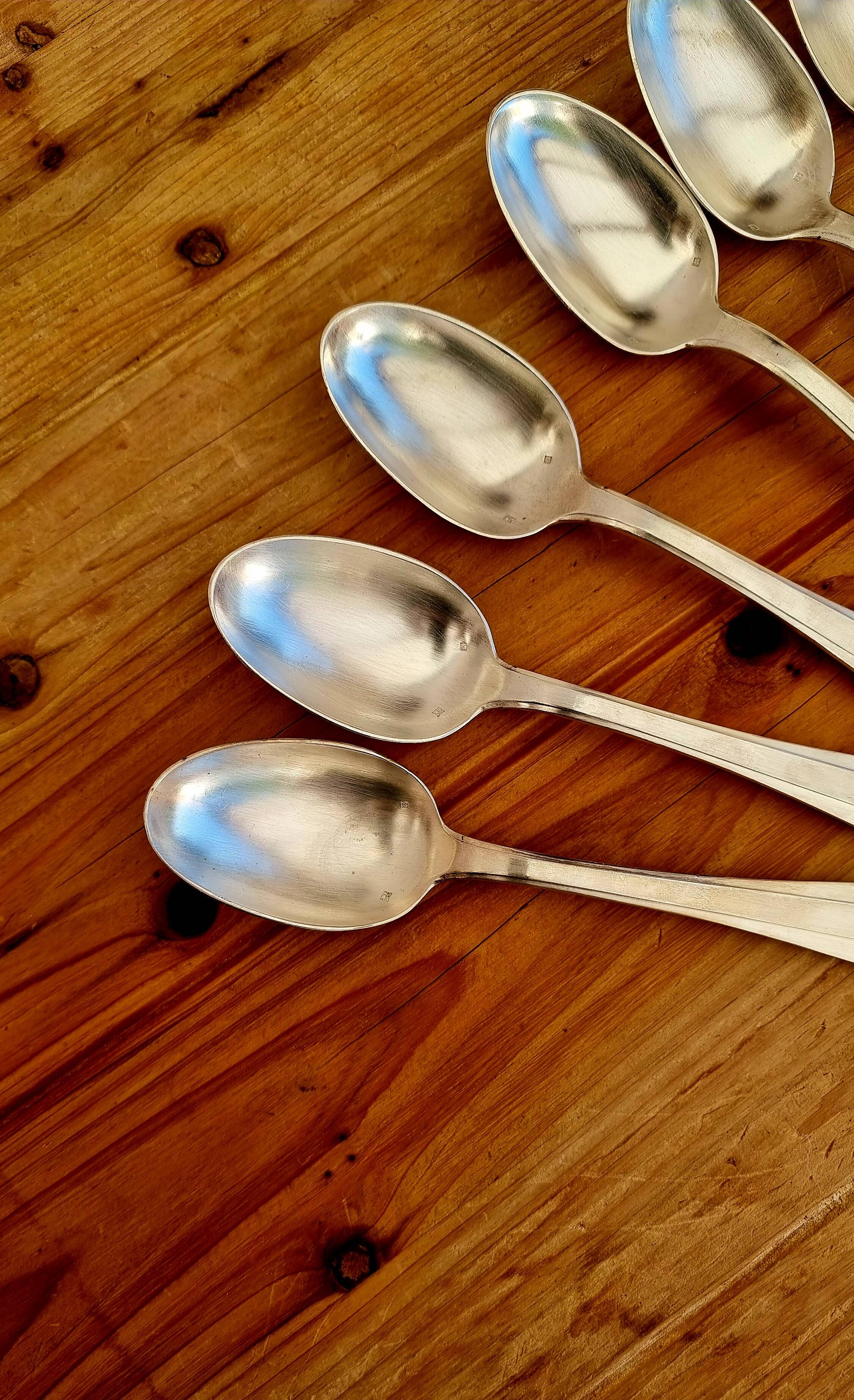 Set of 11 Art Deco silver-plated forks and spoons