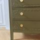 Art Deco chest of drawers - woody green - gold handles