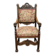 Renaissance style office chair in carved walnut, 19th century