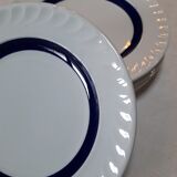 Lot de 5 assiettes à dessert 19,6cm bleues et blanches
