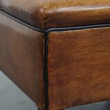Square Sheepskin Leather Ottoman