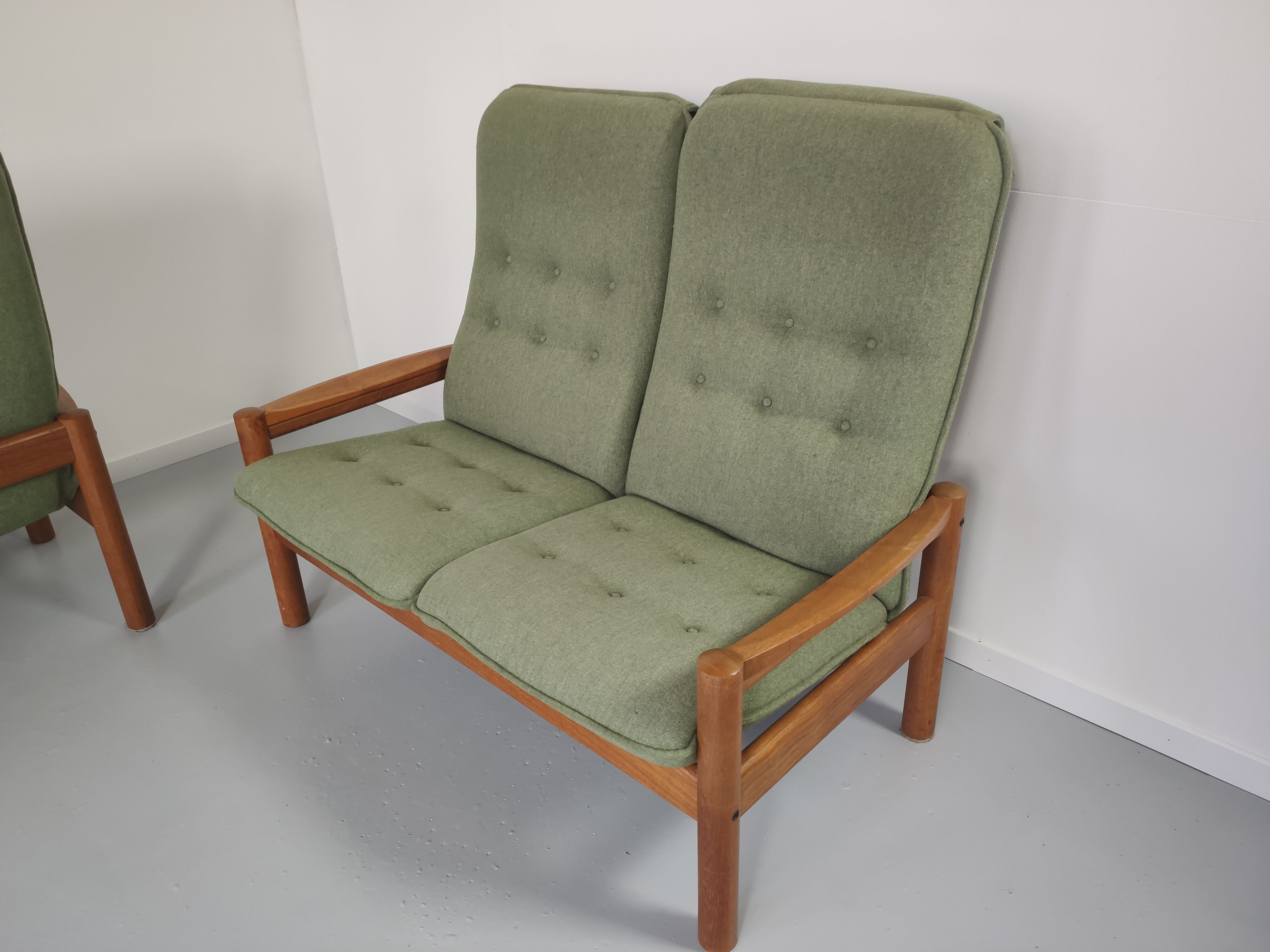 Danish sofa set 2-seater and 3-seater teak by Domino Møbler