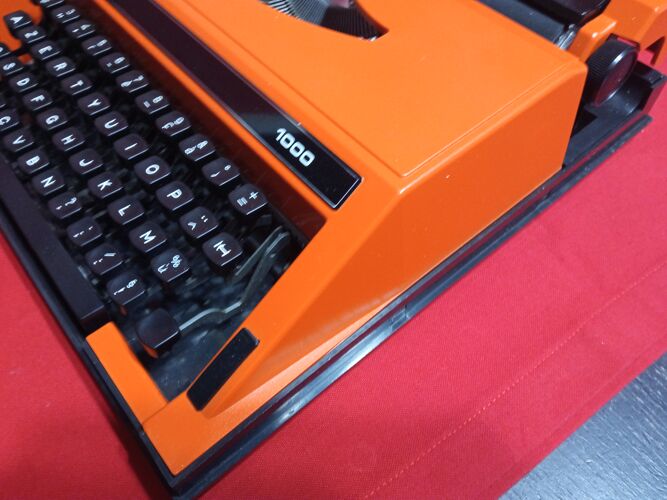 Machine à écrire hercules 1000 orange vintage