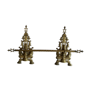 Anciens chenets en bronze sans