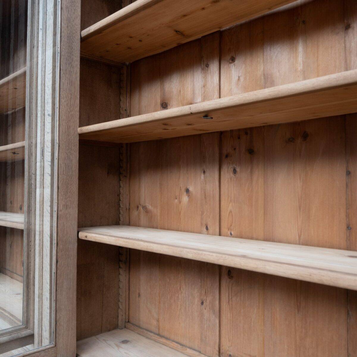 Large glass-fronted oak library – 19th century