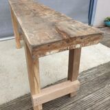 Restored solid wood workbench