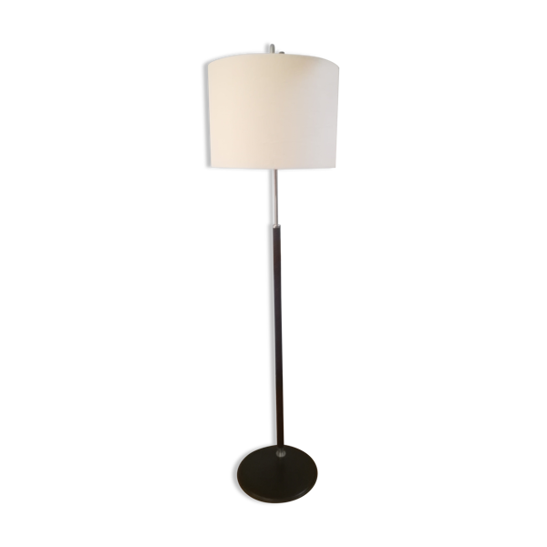 Natuzzi Floor Lamp In Leather And, Brushed Steel Circles Floor Lamp