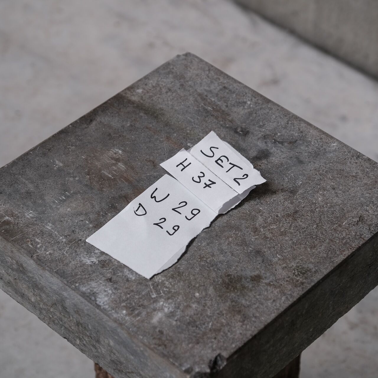Pair of Wooden and Stone Pedestals or Side Tables (No.2)