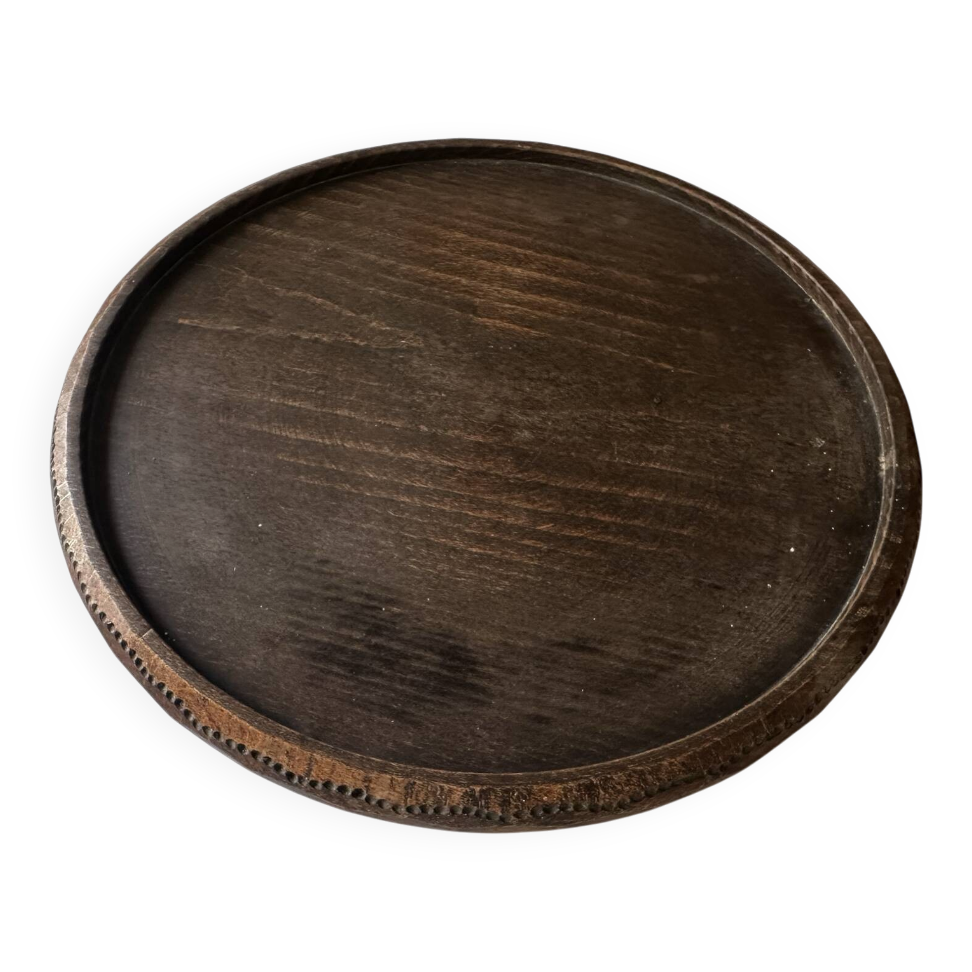Mid-Century wooden platter or trivet - D 24 cm