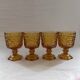 Set of 4 amber diamond glasses