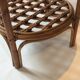 Table basse en rotin et osier vintage