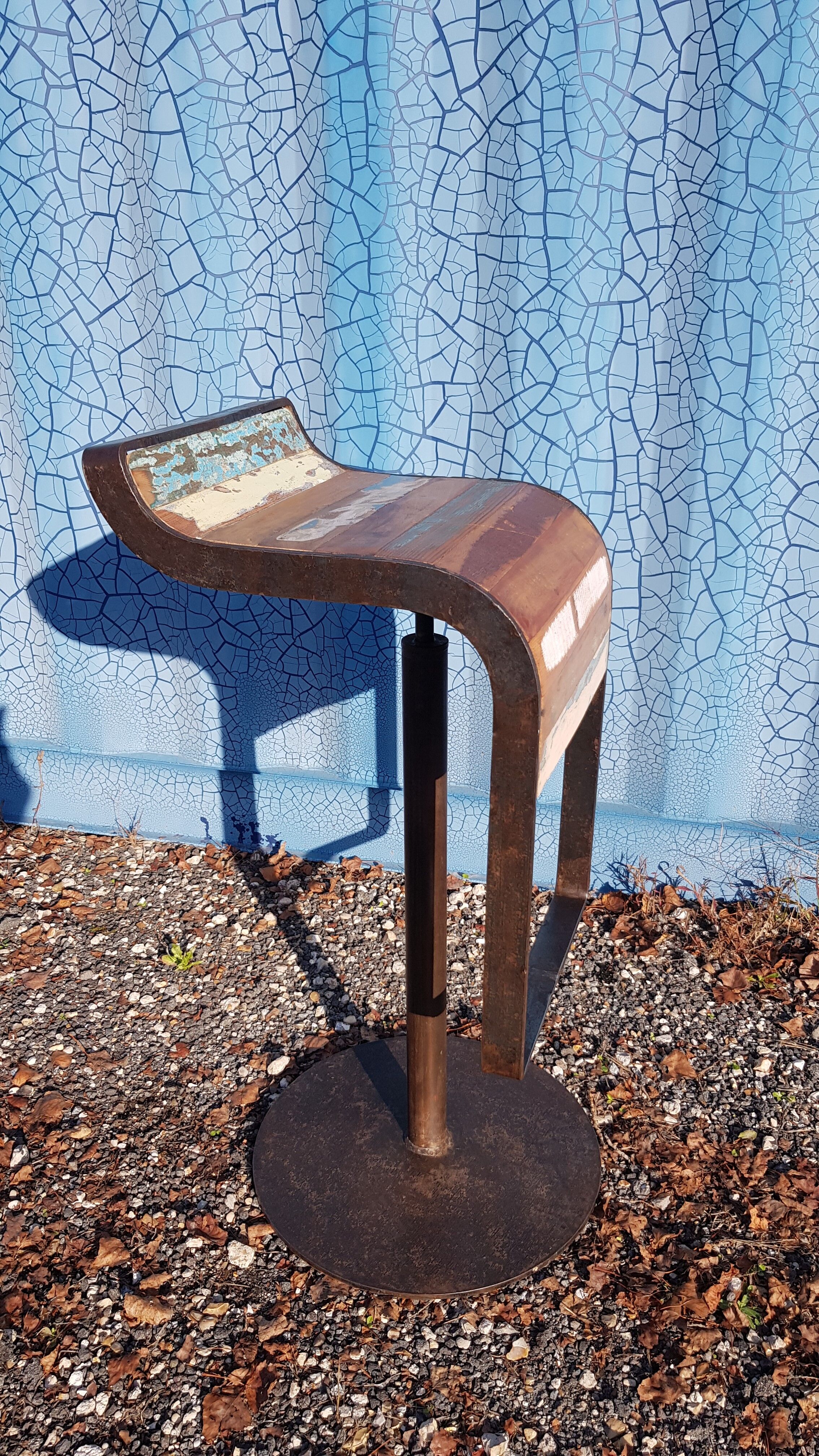 Bar stool design cast iron and wood