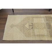 1970s Vintage Turkish Hand-Knotted Wool Cotton Orange Runner Rug 75x322