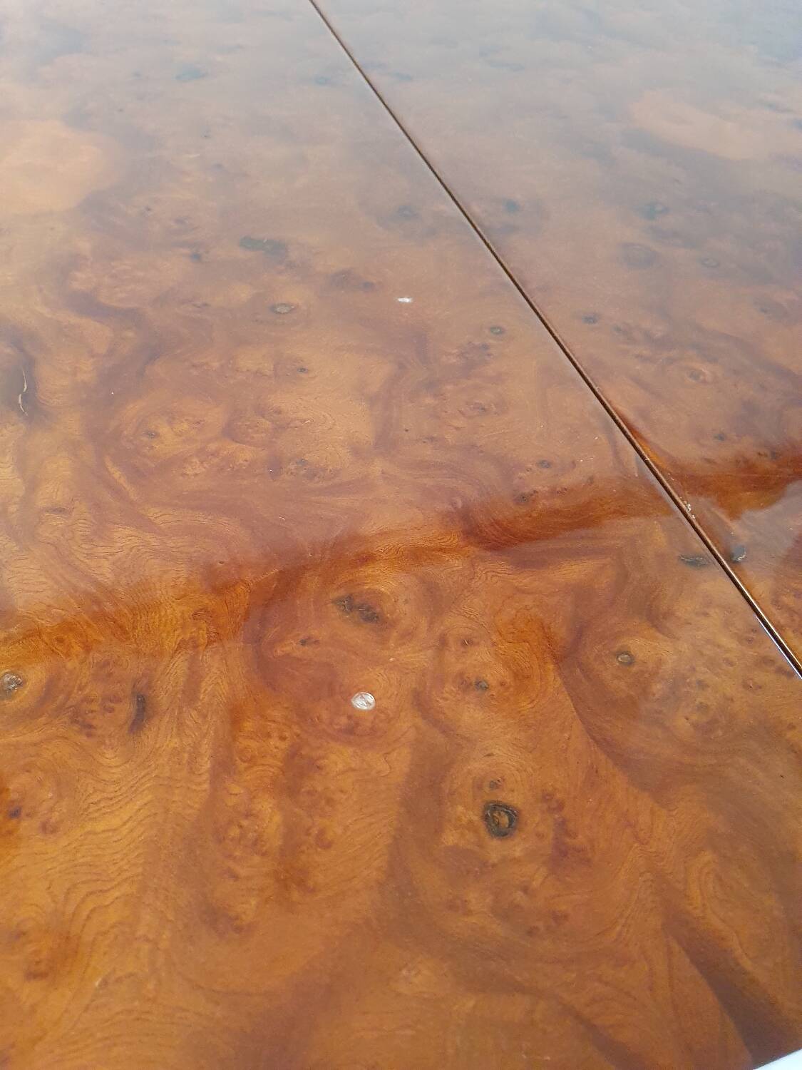 Elm burl coffee table, 70s