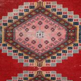 Tapis vintage fait main Bukhara ouzbek 128cm x 199cm (1960s)