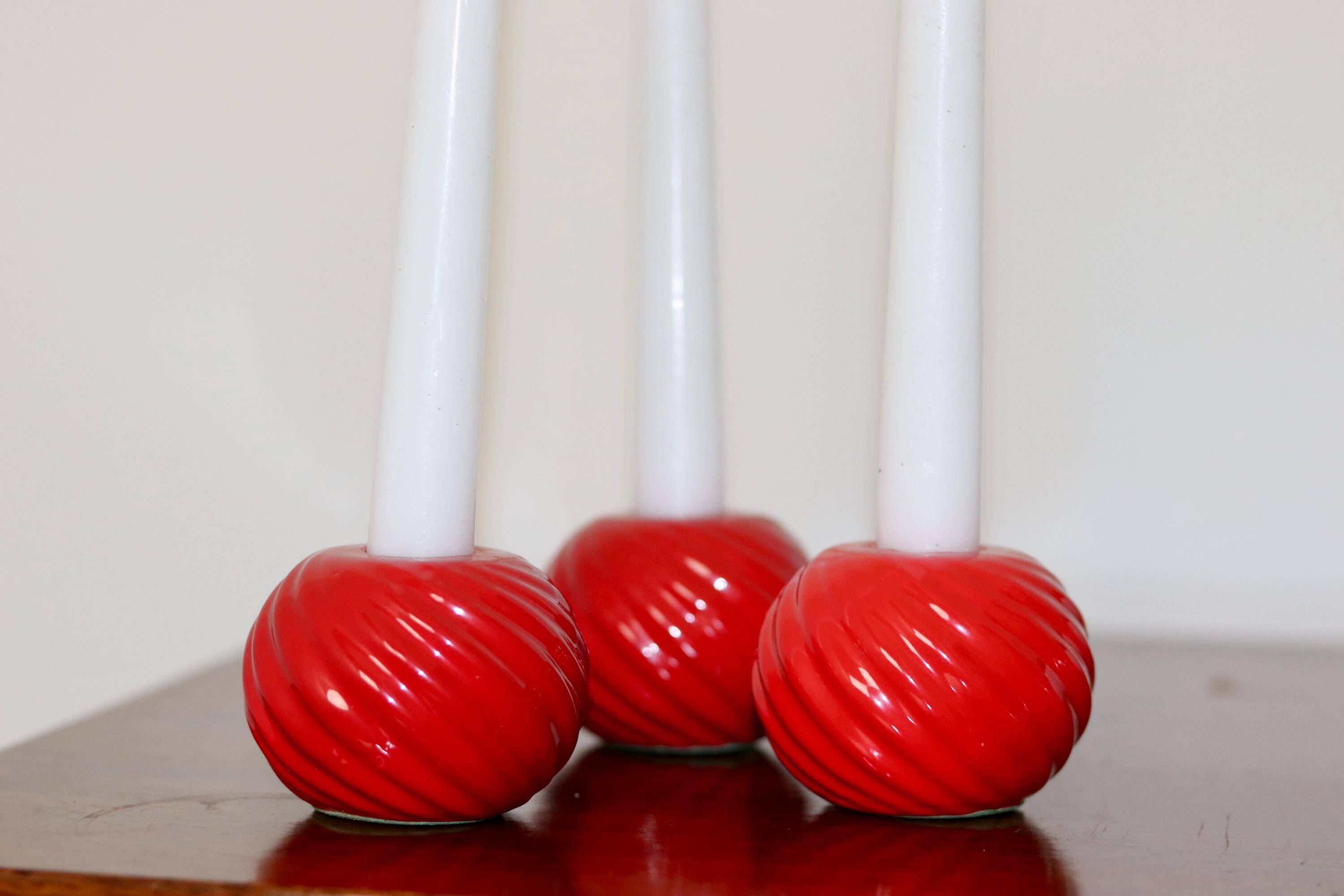 Ceramic candle holder trio