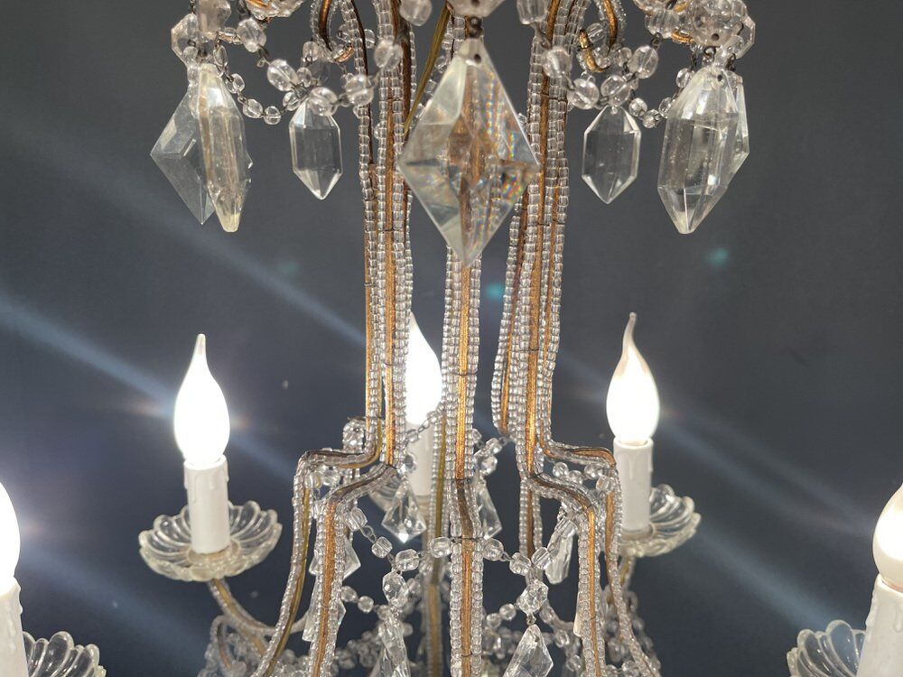 Italian vintage crystal beaded chandelier